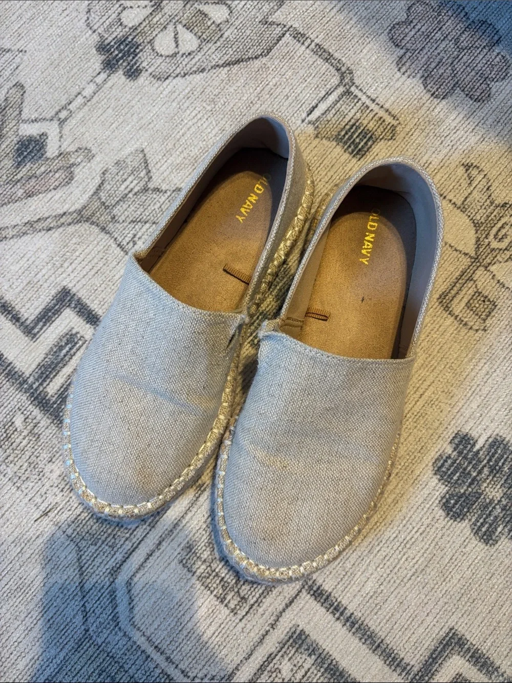 Old Navy Light Gray Canvas Slip-On Espadrilles